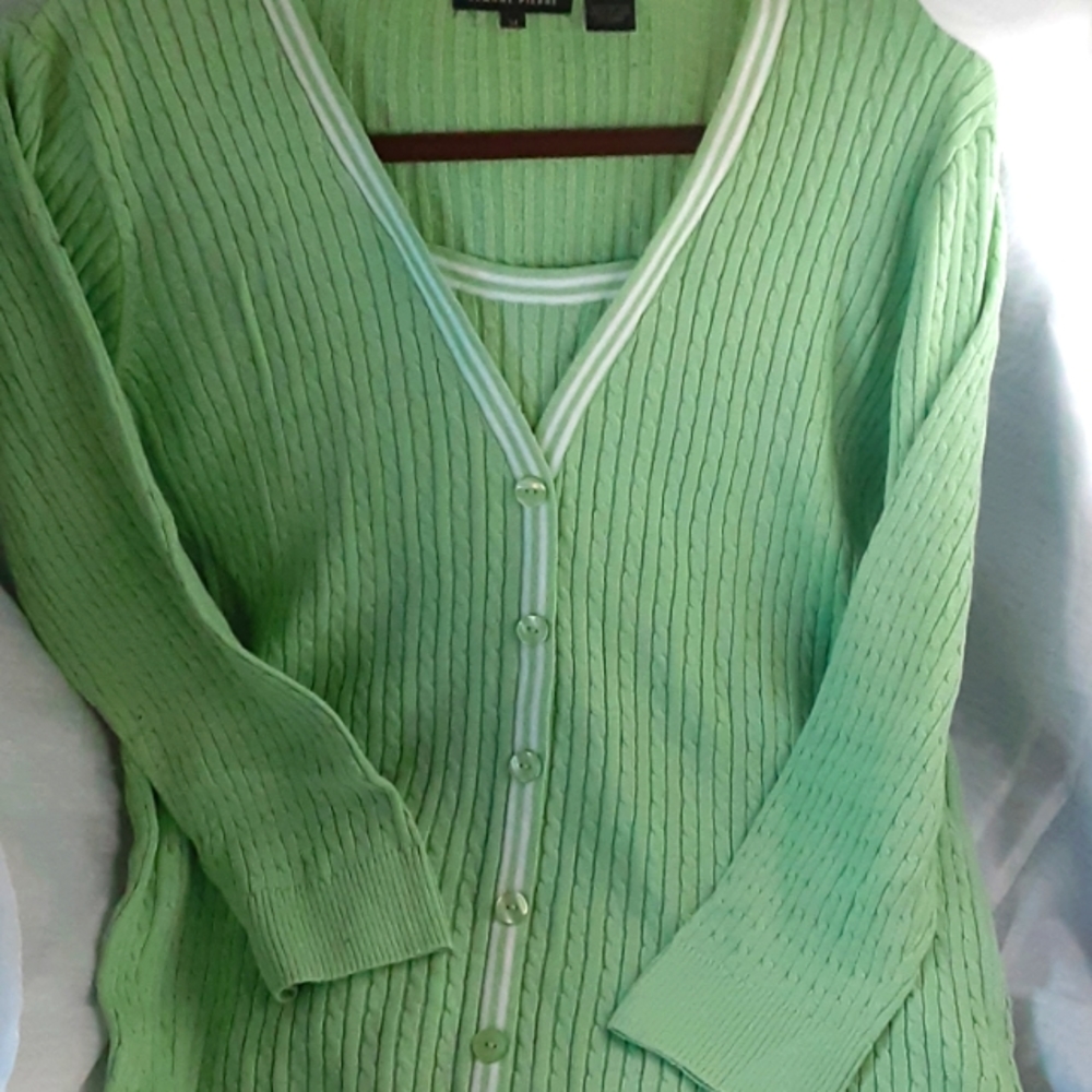 Jeanne Pierre Cotton Sweater. Sz M. See Pics for measures